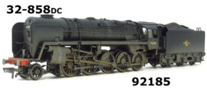 Bachmann 32-858DC. 9F Class|92185|In BR Black Late Crest Livery|Factory Weathered