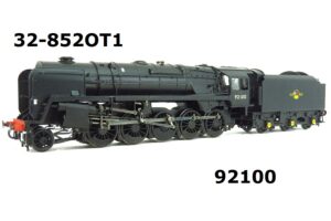 Bachmann 32-852OT1. Class 9F 2-10-0|92100|In BR Black Livery with Late Crest| Single Chimney and BR1C Tender